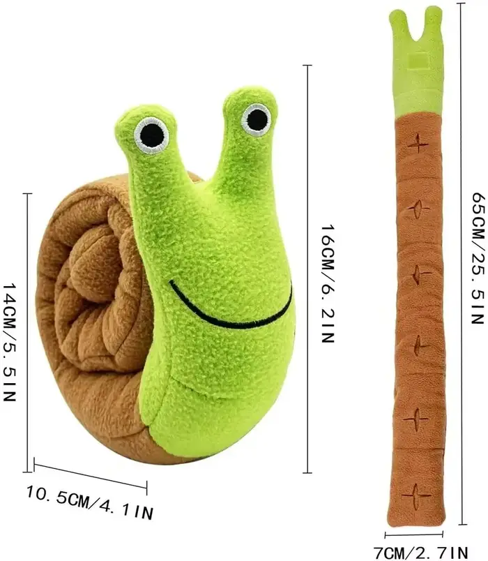 Jouets interactifs pour chiens et chats : jouets à couiner en peluche en forme d'escargot pour le re