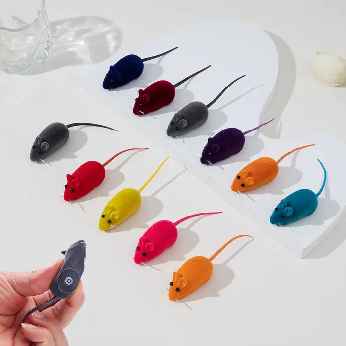 Jouets de simulation de souris en caoutchouc sonore pour animaux de compagnie, accessoires interacti