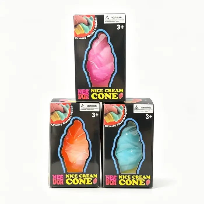 Jouet sensoriel anti-stress Needoh Nice Cream Cone Nice-Sicle Squishy Squeeze Toy dégradé non toxique pour soulager l'ADHD, le stress et l'anxiété, jouet de bureau sensoriel