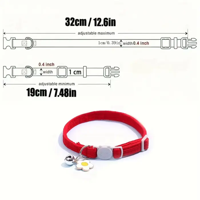 Collier réglable pour chat avec clochette