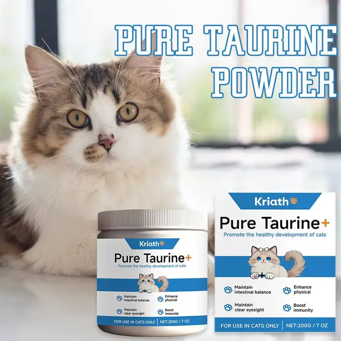 Poudre de taurine pour chat, soutient la santé cardiaque, favorise une croissance saine, maintient l