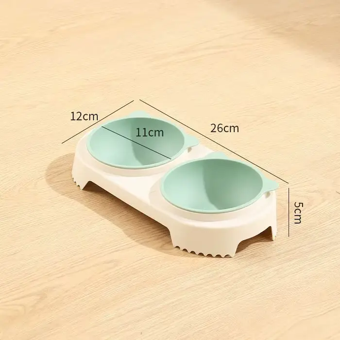 Bol pour chat en plastique, double bol antidérapant pour chats et chiens, séparation des aliments se