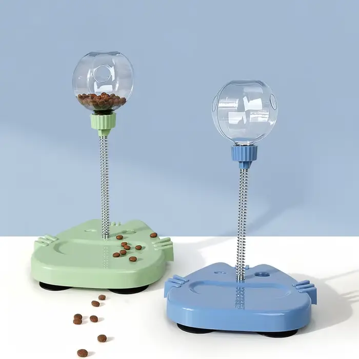 Jouet interactif pour chat avec distributeur de friandises oscillant