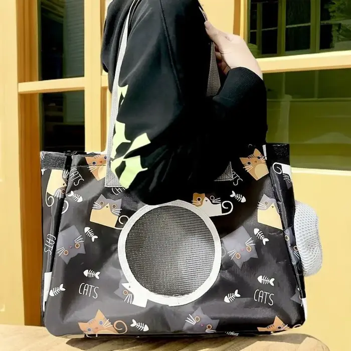 Sac de transport Portable pour chat, sac à dos Oxford de grande capacité pour animaux de compagnie,