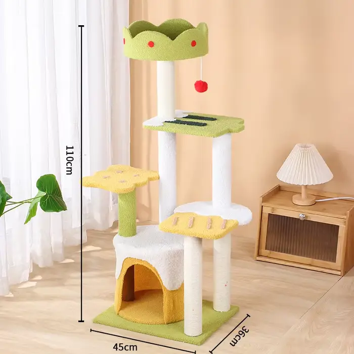 Tour d'arbre à gratter pour chat, cadre d'escalade interactif pour animaux de compagnie avec repos d