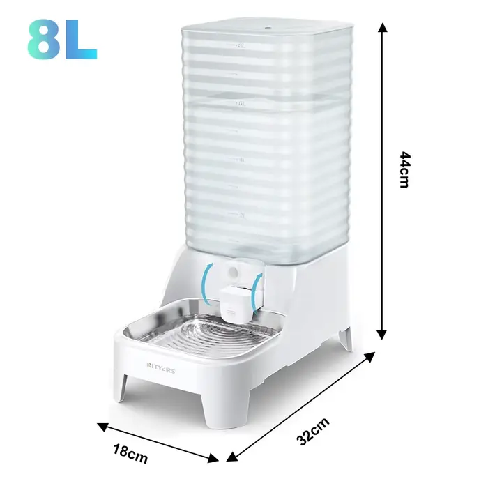 Furpipi 8L mangeoire automatique pour animaux de compagnie de grande capacité et distributeur d'eau 