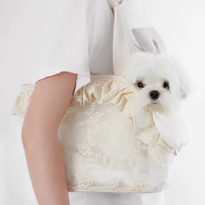Onecute – Sac de transport pour animaux de compagnie en dentelle, sac à main à bandoulière pour chio