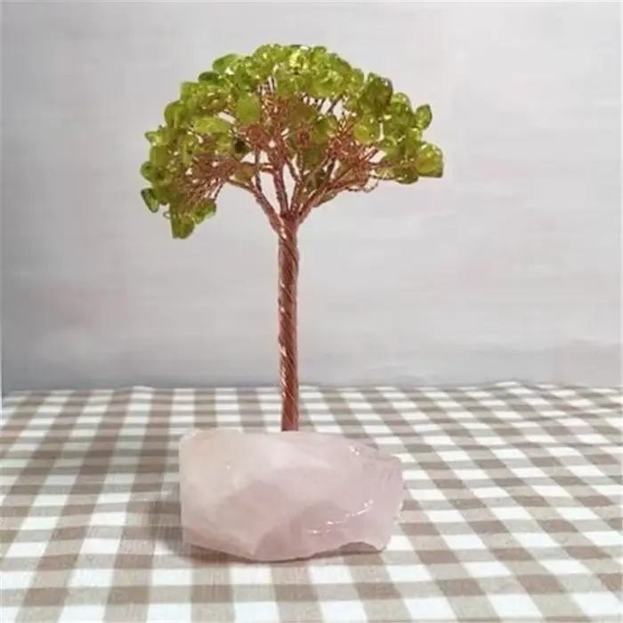 Arbre porte-bonheur en cristal de quartz naturel de 12 cm