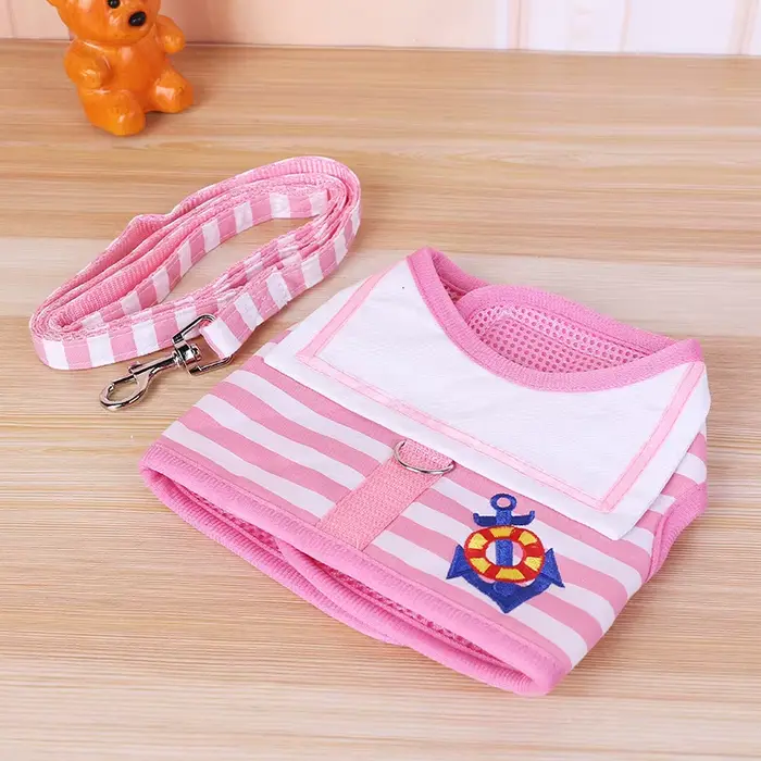 1pc chien vêtements doux Style marine laisse ensemble pour Teddy poméranien Chihuahua chien fournitu