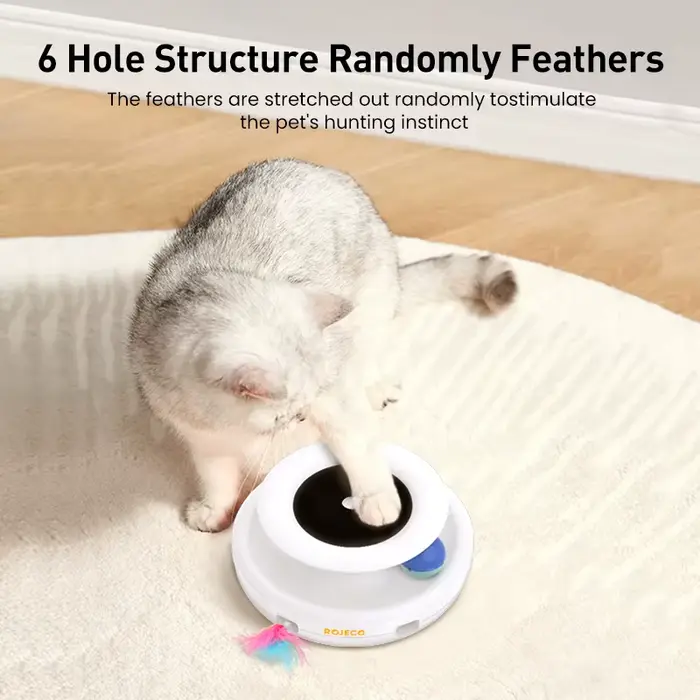 ROJECO 2 en 1 chat intelligent jouets automatique plume amusant balle jouet ensemble