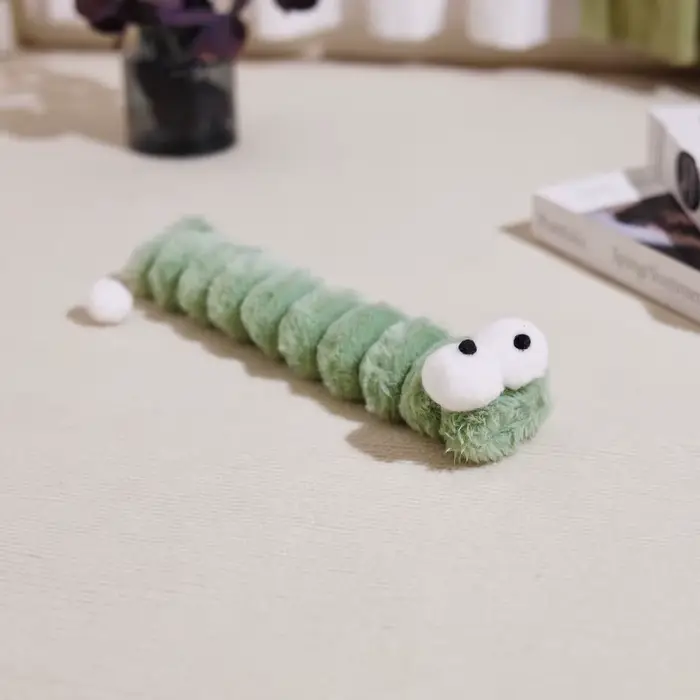 Jouet à mâcher en peluche pour chat, coussin en peluche, chenille, herbe à chat, compagnie pour chat