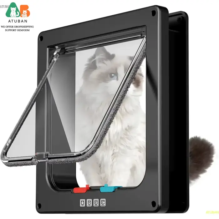 ATUBAN Grande porte intérieure pour chat Porte pour animaux de compagnie pour porte extérieure pour 