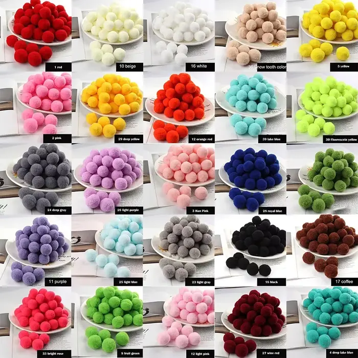 Pompons 8/10/15/20/25/30mm