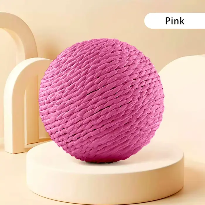 Balle à gratter interactive en Sisal pour chat, 10CM, jouet pour le nettoyage des dents de chaton, A