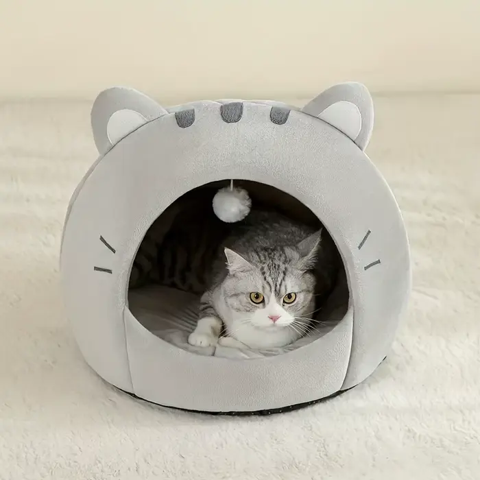 Lit pour chat de dessin animé, panier de couchage pour chien, tente, niche pour chiot, canapé, lit p
