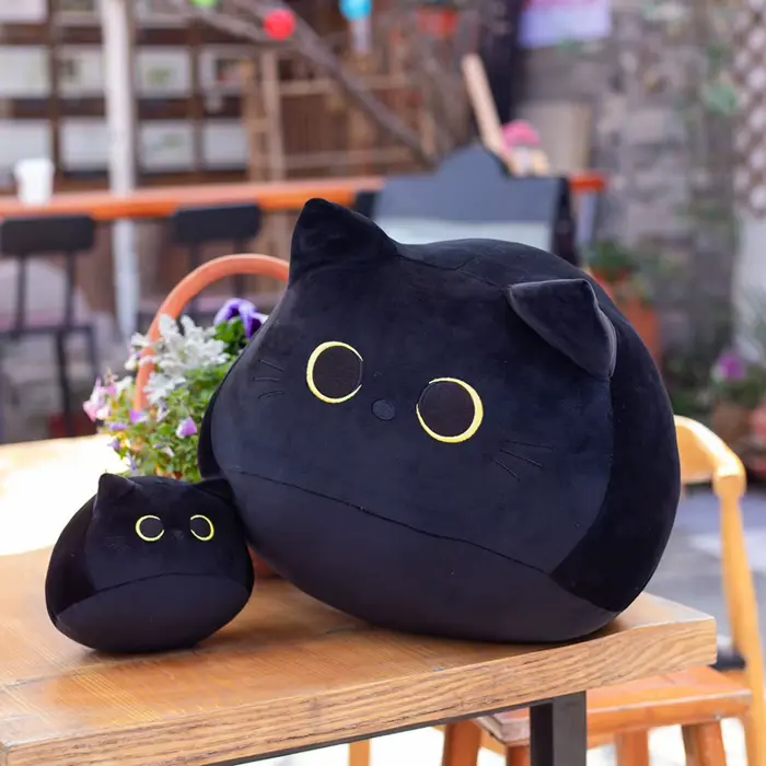 Peluche chat noir Kawaii