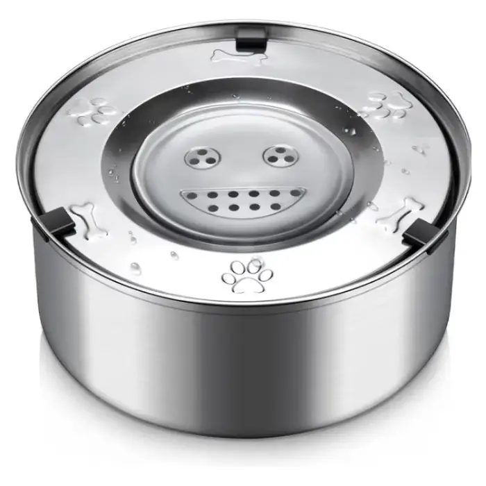 Bol flottant en acier inoxydable pour chien 1L 3L, distributeur d'eau anti-éclaboussures sans dévers