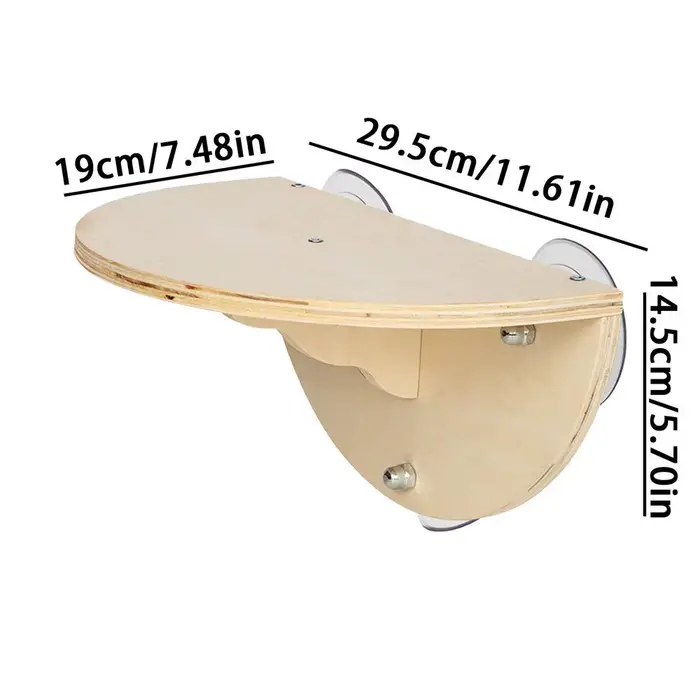 Cat Window Perch Space Saving Window Cat Seat Kitten Climbing Wood Window Shelf with 3 Suction Cups 