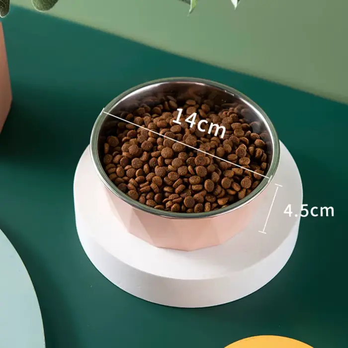 Filles à Pied Haut en Acier Inoxydable pour Chat et Chien, Protection du Cou, pour Nourriture et Eau