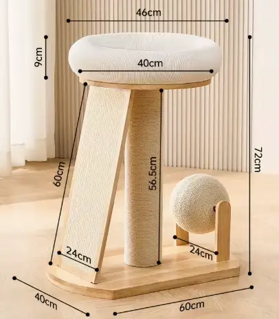 Maison pour chat en bois moderne en faux rotin, capsule spatiale, palmier, pour grand chat, arbre à 