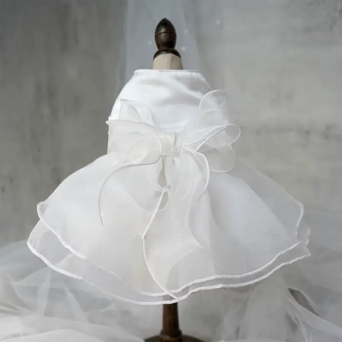 Robe de Mariée Blanche pour Petits Chiens, Tenue d'Été pour Animaux de Compagnie, Chiot et Chat