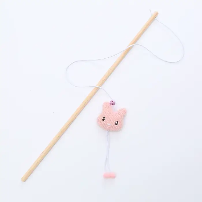Jouet pour chat, poteau en bois en forme d'animal mignon, bâton câlin en peluche avec cloche, fourni