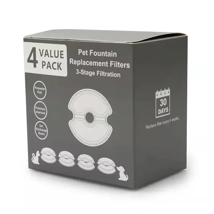 Fontaine d'eau filtres de remplacement au carbone pour fontaine à boire pour chat en acier inoxydabl