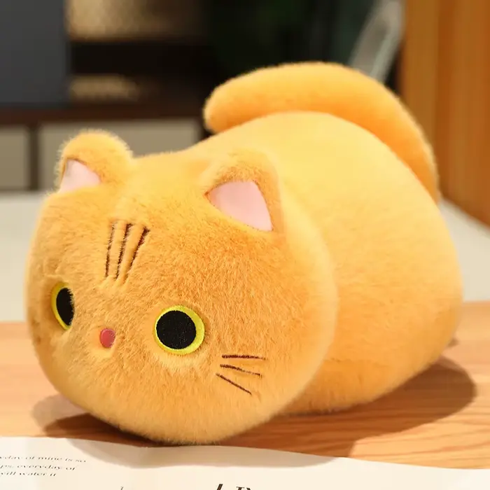 Jouet en peluche chat dessin animé Kawaii 25-50CM, joli chat poupée, oreiller de sommeil pour enfant