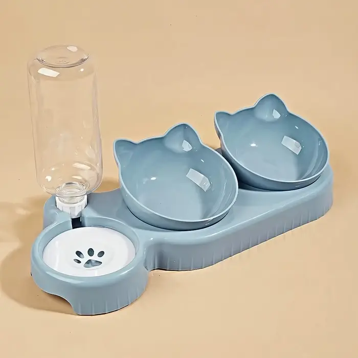 Bols pour animaux de compagnie avec mangeoire à eau, ensemble de bols d'eau et de nourriture incliné