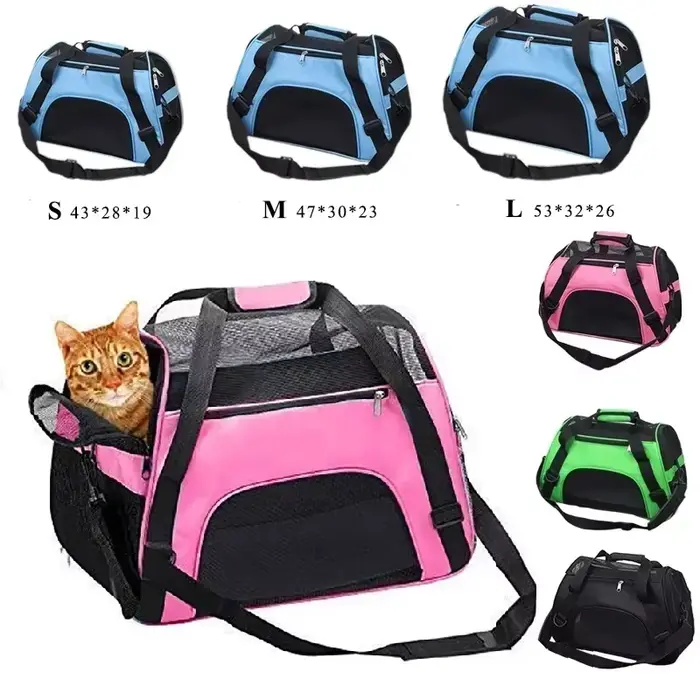 Sacs de Transport portables pour chiens et chats, sacs de Transport en maille respirants pour petits chiens, sac à main pliable pour chats, sac de voyage pour animaux de compagnie, sac de Transport