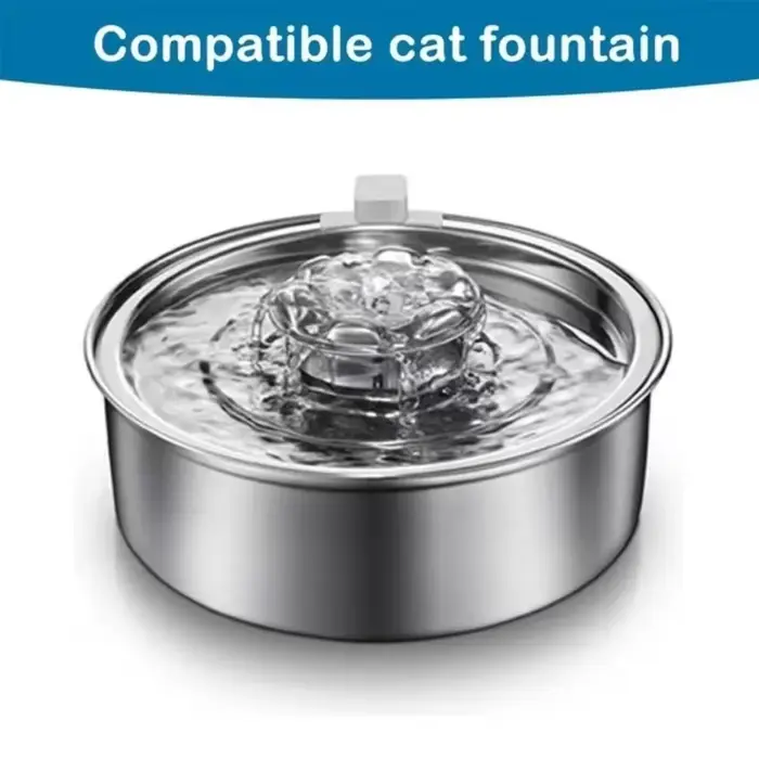 Fontaine à eau en acier inoxydable pour chat, distributeur d'eau pour animaux de compagnie, remplace