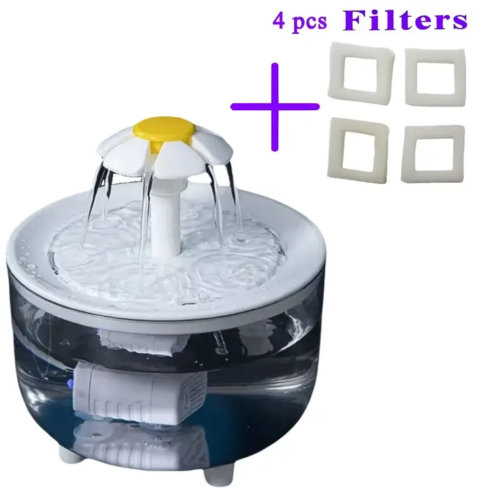 Fontaine à eau pour animaux de compagnie avec 4 filtres, filtre automatique, distributeur d'eau élec