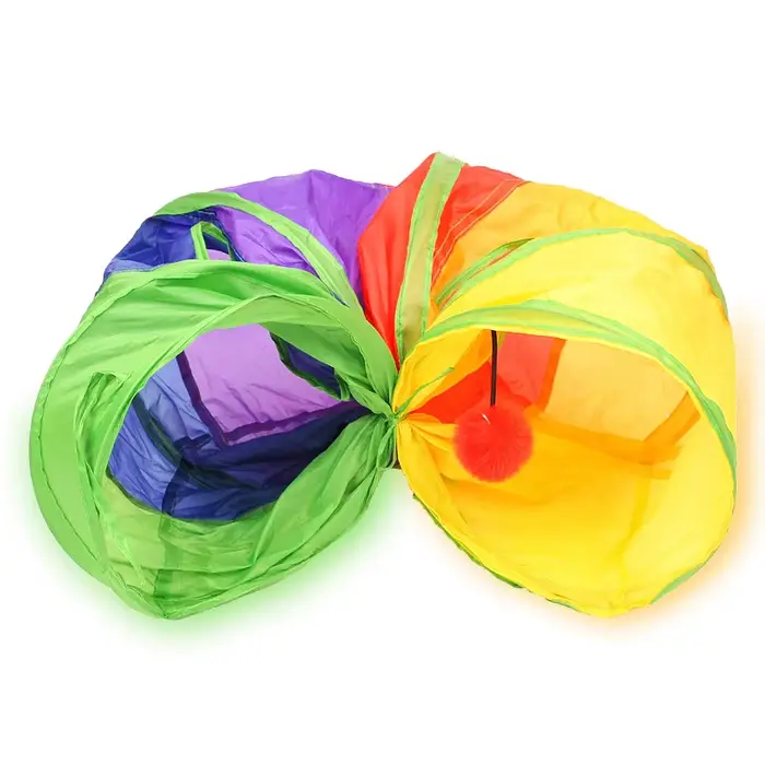 Tunnel pour chat, Tube pour animaux de compagnie, jouet de jeu pliable, intérieur et extérieur, joue