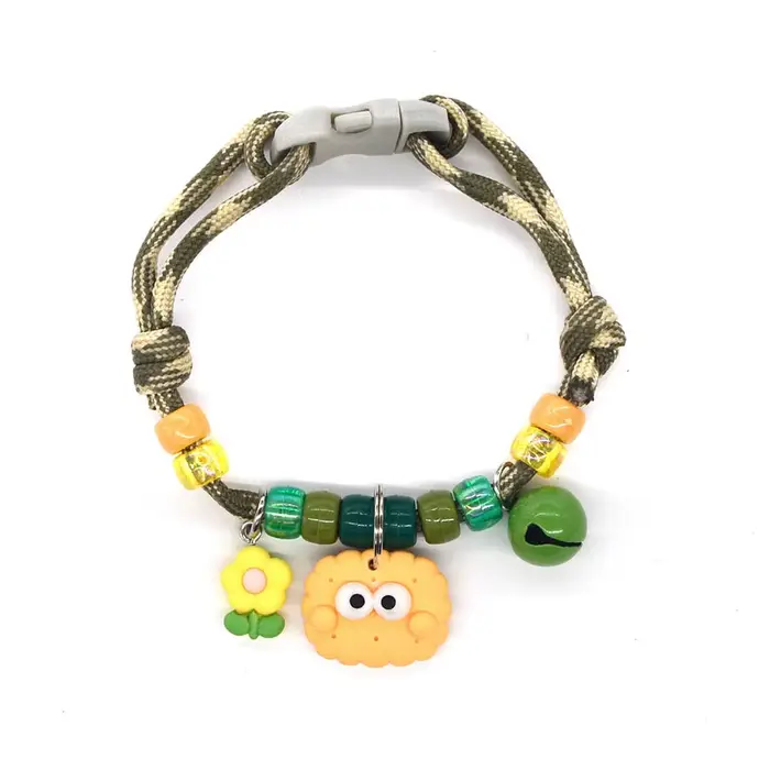 Collier coloré mignon pour animaux de compagnie, avec cloches tressées, chaîne de cou de chat, annea
