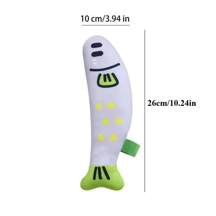 Jouet interactif pour chat en forme de poisson, peluche douce avec herbe à chat, jouet réaliste à mâ