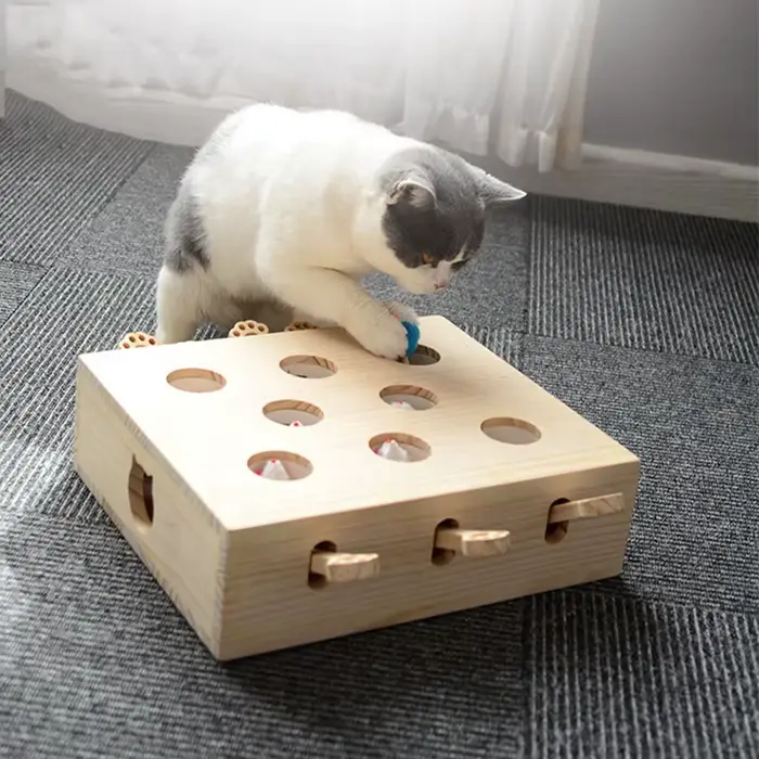Nouveau jouet interactif de haute qualité pour chat, jouet intelligent en bois mobile populaire, con