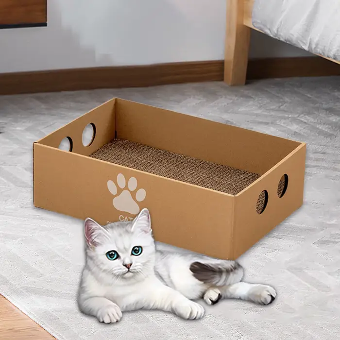 Boîte à gratter pour chat, grande maison en carton pour chat, papier ondulé, tampon à gratter, griff