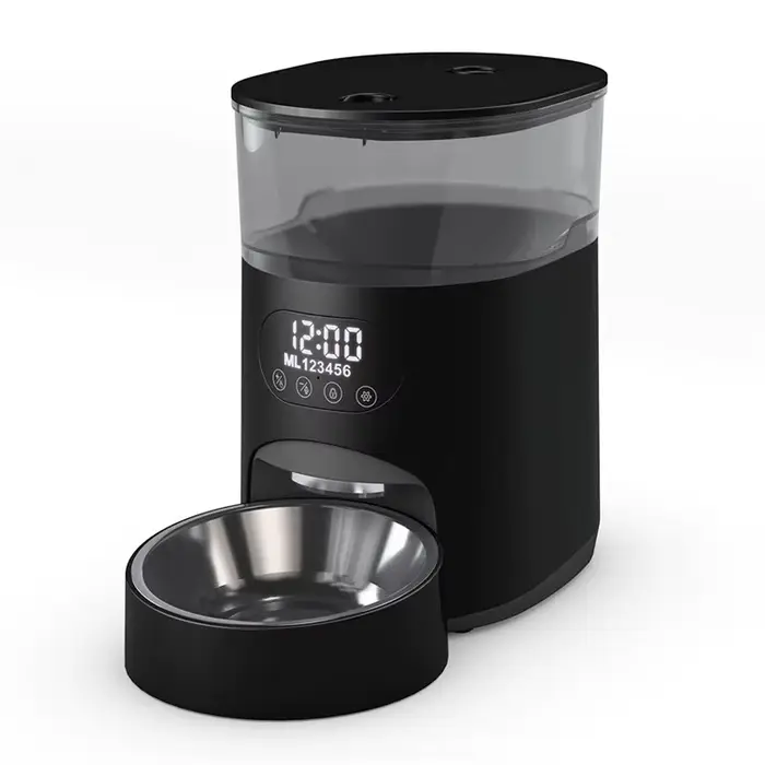Distributeur automatique de nourriture pour chats et chiens, équipé d'une source d'alimentation rech
