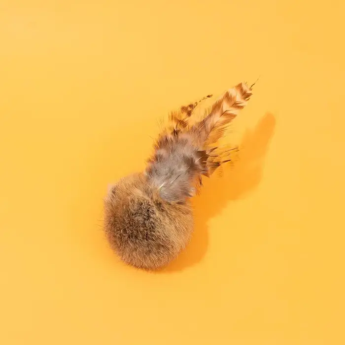 Jouets amusants pour chats en forme de sphère de fourrure de lapin, plumes interactives, jouets à mâ
