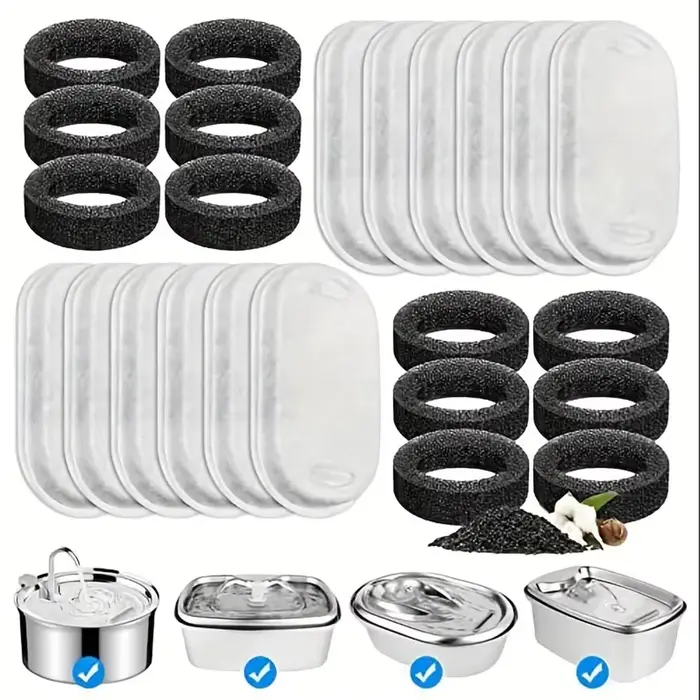 8/12/16/24 pièces filtres de fontaine d'eau pour chat pour 108Oz/3.2L débit