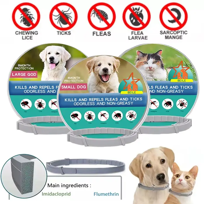 Collier de Protection Rétractable pour Animaux de Compagnie, Accessoire Anti-puces, Tiques, Antipara