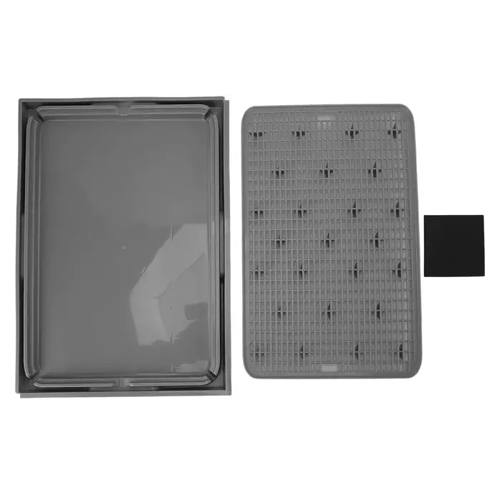 Tapis de bac à litière pour chat 41x28x2cm, en plastique spacieux, Double couche, lavable, avec fond