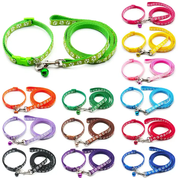 24 ensembles de laisse réglable pour chien et chat, collier pour chiot, marche en plein air, personn