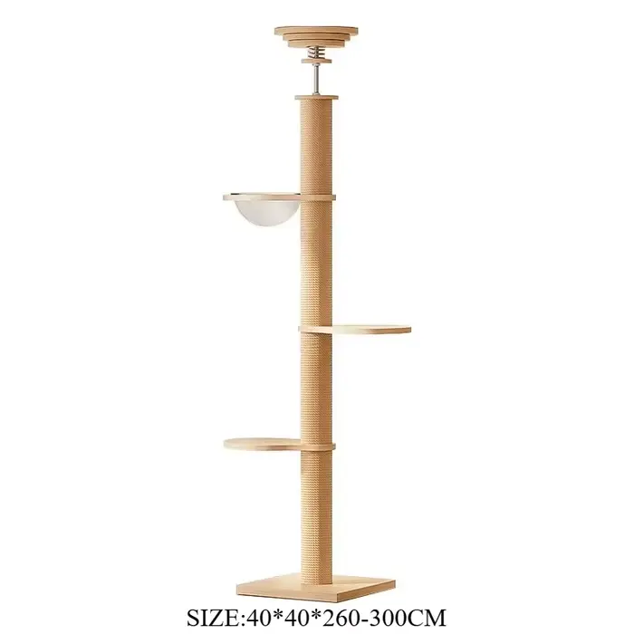 Tour d'escalade pour chat écologique sans perçage, 4+ niveaux, en bois massif, avec niche d'intimité