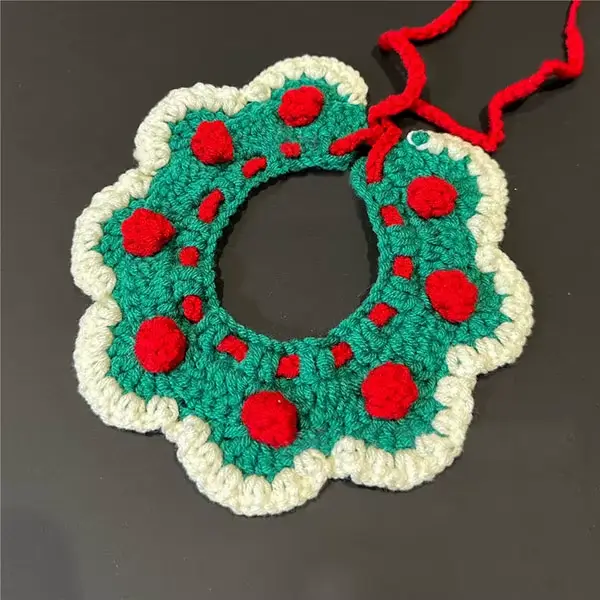 Collier à nœud papillon en laine au crochet pour chat mignon, collier à nœud papillon pour animaux d