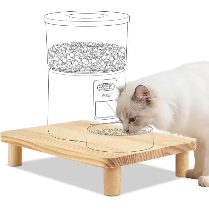 Support pour gamelles de chat pour distributeur automatique et gamelles traditionnelles, station de 