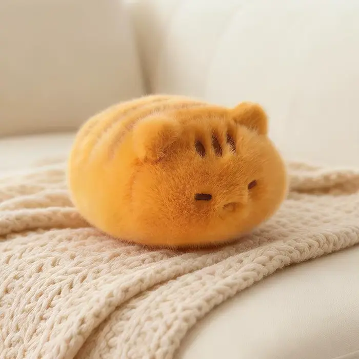 Peluche chat siamois couché noir de 13 cm, jouet réaliste de dessin animé, poupée chaton, animal au 
