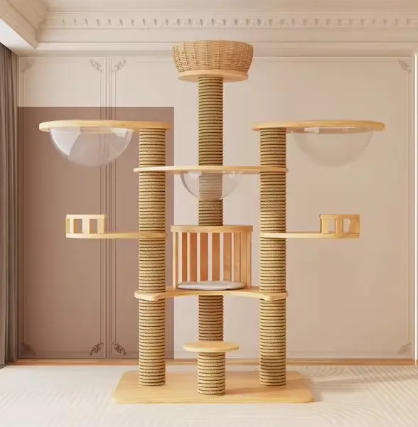 Cadre d'escalade pour chat, litière spéciale en bois massif pour gros chat, arbre pour chat non occu
