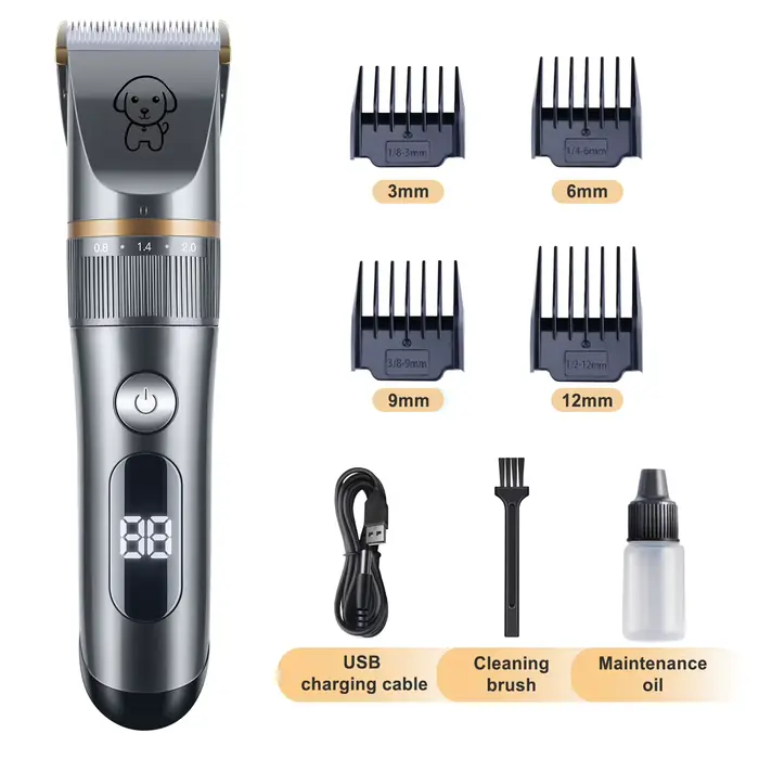 Kit de toilettage silencieux avec peigne pour chat