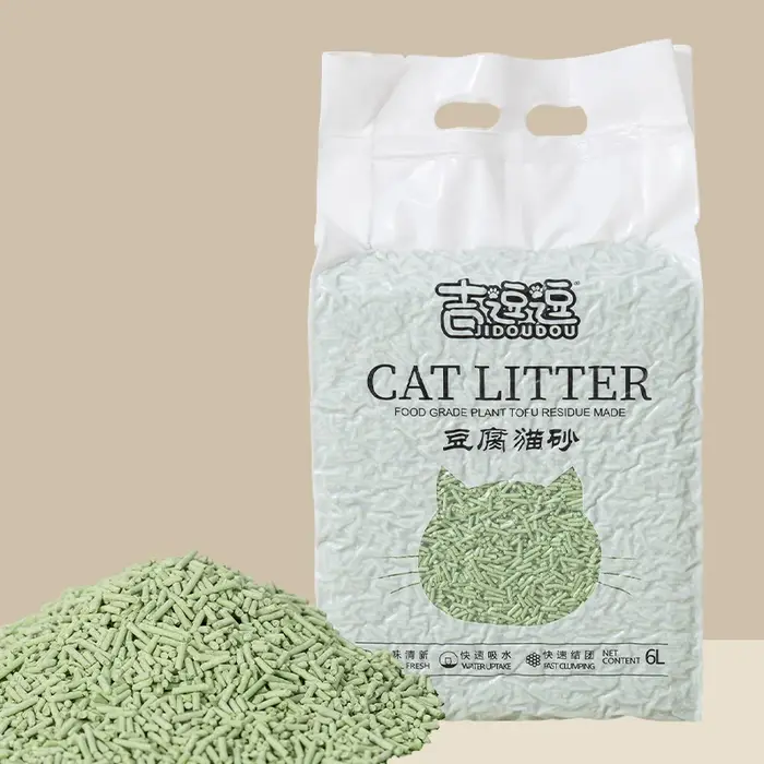 Litière pour chat Tofu 6L à gratter rapidement, déodorisée en profondeur, litière pour chat de 2mm a